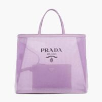 Prada Women Sequined Mesh Tote Bag-Purple (1)