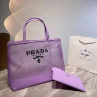 Prada Women Sequined Mesh Tote Bag-Purple (1)