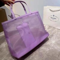 Prada Women Sequined Mesh Tote Bag-Purple (1)