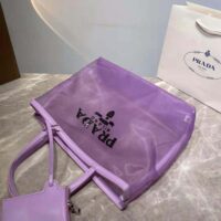 Prada Women Sequined Mesh Tote Bag-Purple (1)