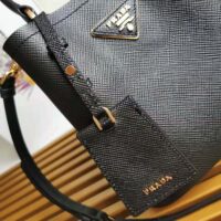 Prada Women Small Saffiano Leather Prada Panier Bag-black (1)