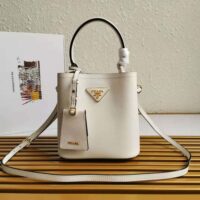 Prada Women Small Saffiano Leather Prada Panier Bag-white (1)