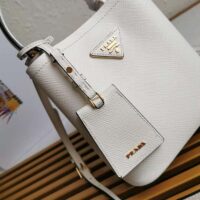 Prada Women Small Saffiano Leather Prada Panier Bag-white (1)