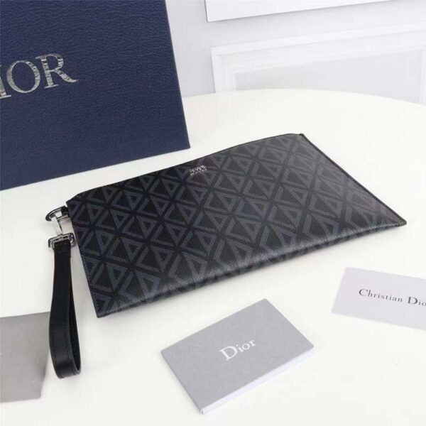 Dior Unisex CD Pouch Black CD Diamond Canvas DIOR Signature (7)