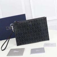 Dior Unisex CD Pouch Black CD Diamond Canvas DIOR Signature (4)