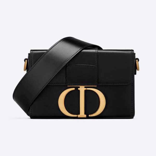 Dior Women 30 Montaigne Box Bag Black Box Calfskin