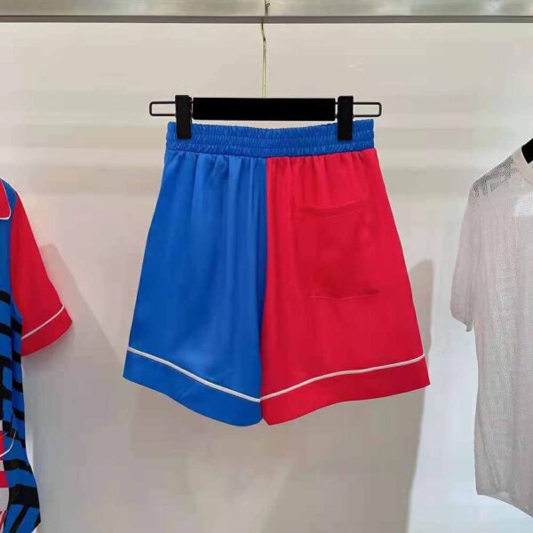 Dior Women Chez Moi Shorts Bright Pink and Fluorescent Blue Silk Twill (3)