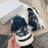 Dior Women D-Wander Sneaker Deep Blue Dior Oblique Technical Fabric (1)