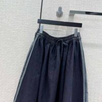 Dior Women Denim Couture Mid-Length Skirt Deep Blue Lightweight Cotton Denim (1)