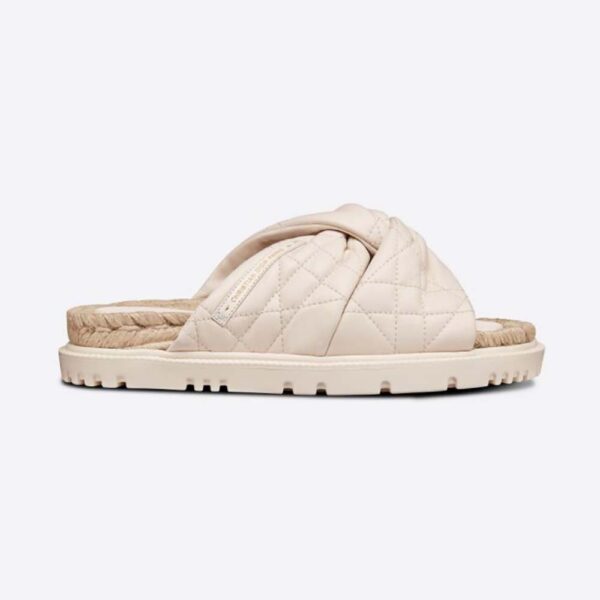 Dior Women Dtwist Slide White Cannage Lambskin (1)