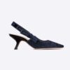 Dior Women J'Adior Slingback Pump Deep Blue Crocodile-Effect Embroidered Velvet