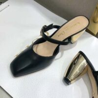 Dior Women Rhodes Heeled Mule Black Calfskin (1)