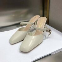 Dior Women Rhodes Heeled Mule White Calfskin (1)