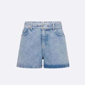 Dior Women Shorts Blue Cotton Denim