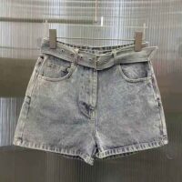 Dior Women Shorts Blue Cotton Denim (1)