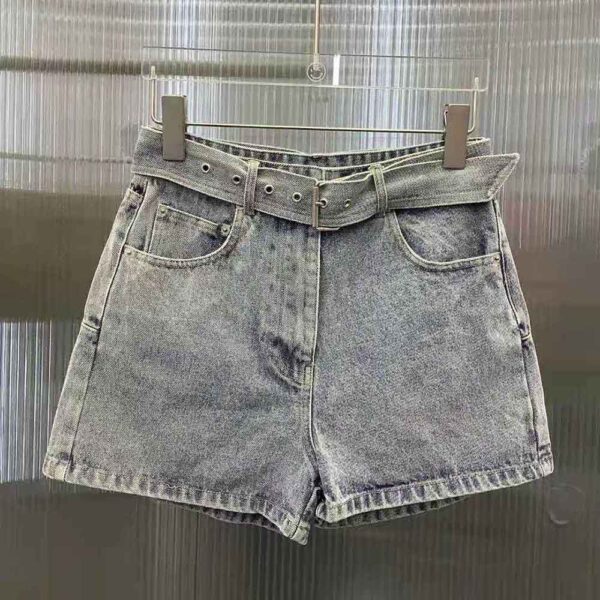 Dior Women Shorts Blue Cotton Denim (6)