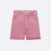 Dior Women Shorts Pink Cotton Denim