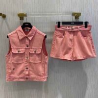 Dior Women Shorts Pink Cotton Denim (1)