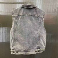 Dior Women Sleeveless Jacket Blue Cotton Denim (1)