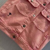 Dior Women Sleeveless Jacket Pink Cotton Denim (1)