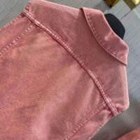 Dior Women Sleeveless Jacket Pink Cotton Denim (1)