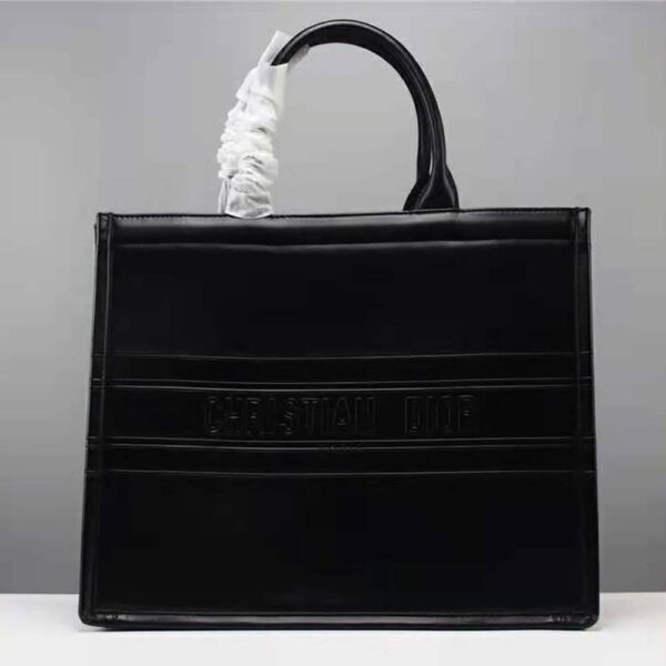 Dior Women Small Dior Book Tote Black Calfskin (2)