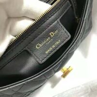 Dior Women Small Dior Caro Bag Lvory Supple Cannage Calfskin-black (1)