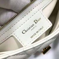 Dior Women Small Dior Caro Bag Lvory Supple Cannage Calfskin-white (1)