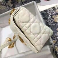 Dior Women Small Dior Caro Bag Lvory Supple Cannage Calfskin-white (1)