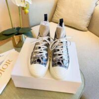 Dior Women Walk’n’Dior Sneaker Fur-Effect Knit Printed with Beige Multicolor Mizza Pattern (1)