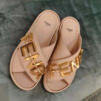 Fendi Women Fendigraphy Pink Leather Slides (1)