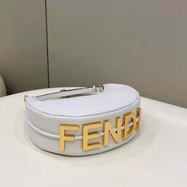 Fendi Women Fendigraphy Small White Leather Bag (5)