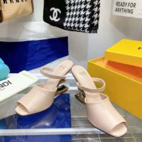 Fendi Women First Pink Leather High-Heeled Sandals (1)