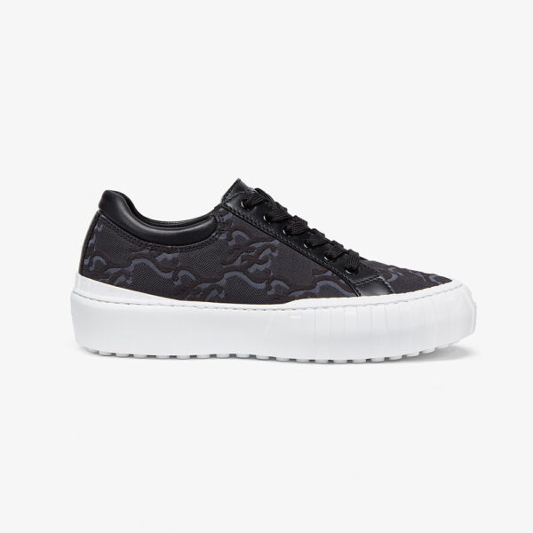 Fendi Women Force Black Fabric Low-Top Sneakers (1)