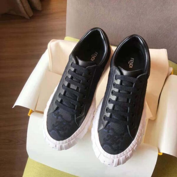 Fendi Women Force Black Fabric Low-Top Sneakers (2)