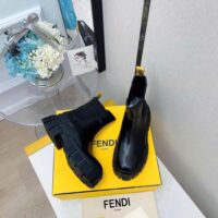 Fendi Women Force Black Leather Chelsea Boots (1)