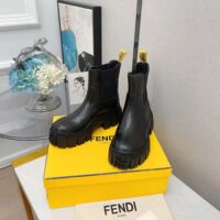 Fendi Women Force Black Leather Chelsea Boots (1)