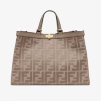 Fendi Women Medium Peekaboo X-Tote Gray Canvas Bag (1)