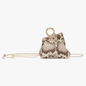 Fendi Women Nano Fendi First Charm Brown Elaphe Charm