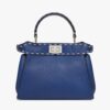 Fendi Women Peekaboo Iconic Mini Full Grain Leather Bag-Navy