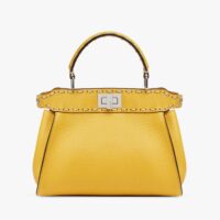 Fendi Women Peekaboo Iconic Mini Full Grain Leather Bag-yellow (1)