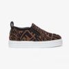 Fendi Women Rise Brown Fabric Slip Ons