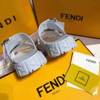 Fendi Women Sandals White Fabric Sandals (1)