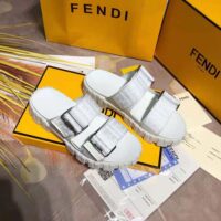 Fendi Women Sandals White Fabric Sandals (1)