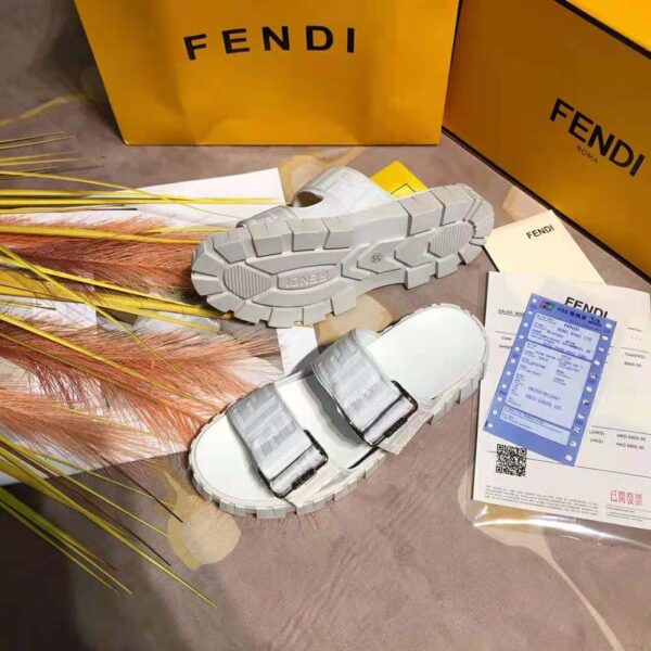 Fendi Women Sandals White Fabric Sandals (6)