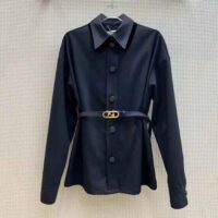 Fendi Women Single-Breasted Blue Wool Go-To Jacket (1)