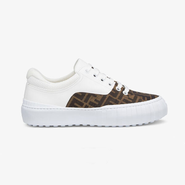 Fendi Women Sneakers Brown Fabric Low-Tops-White (1)