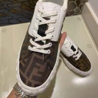 Fendi Women Sneakers Brown Fabric Low-Tops-White (1)