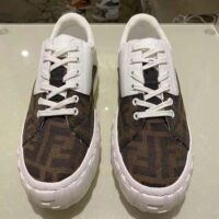 Fendi Women Sneakers Brown Fabric Low-Tops-White (1)