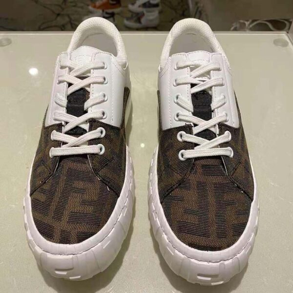 Fendi Women Sneakers Brown Fabric Low-Tops-White (7)